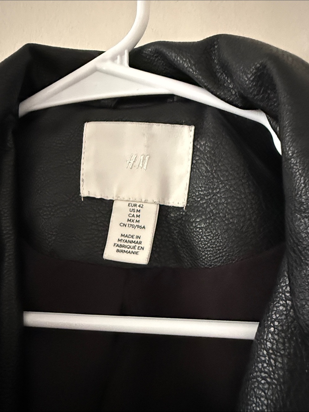H&M Black Faux Leather Moto Jacket with Silver Hardware - Picture 2 of 3